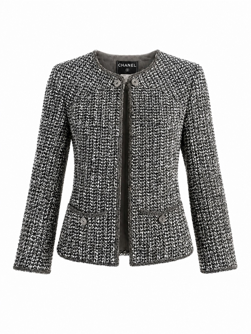 Archival CHANEL Runway S/S 2006 Look 44 Fantasy Tweed Collarless Bolero Jacket